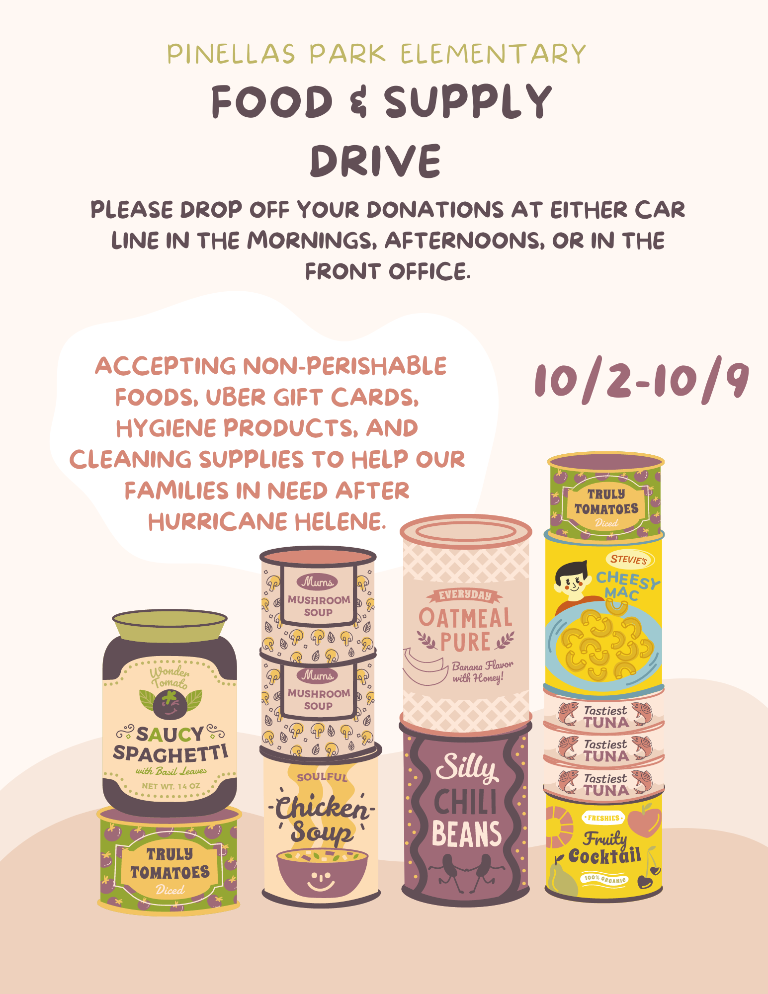  Food and Supply Drive Week Oct 2 to 9